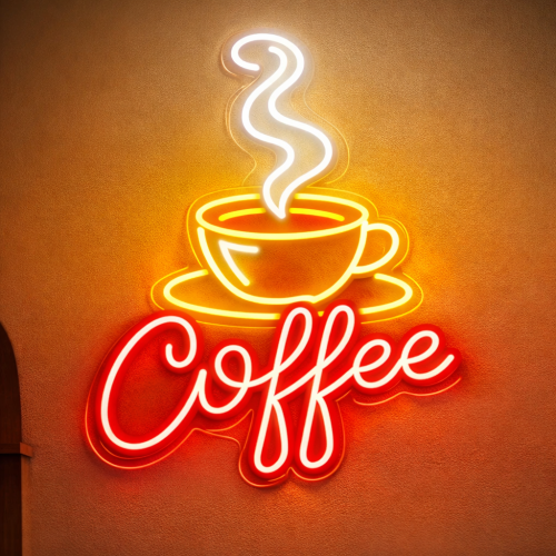 Coffee LED Neon Tabela – Cafe & Kahve Dükkanı Duvar Dekoru