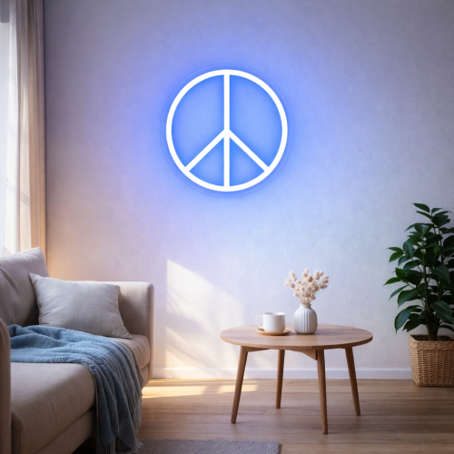Barış Sembolü LED Neon Tabela Yeşil Duvar Aydınlatma
