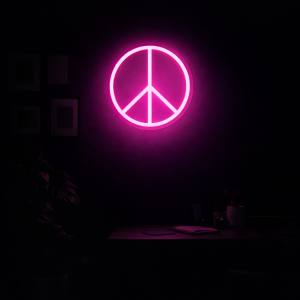 Barış Sembolü LED Neon Tabela Yeşil Duvar Aydınlatma