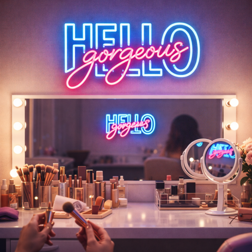 Hello Gorgeous Neon Tabela – LED Işıklı Duvar Yazısı