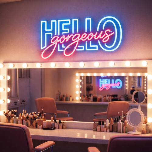 Hello Gorgeous Neon Tabela – LED Işıklı Duvar Yazısı