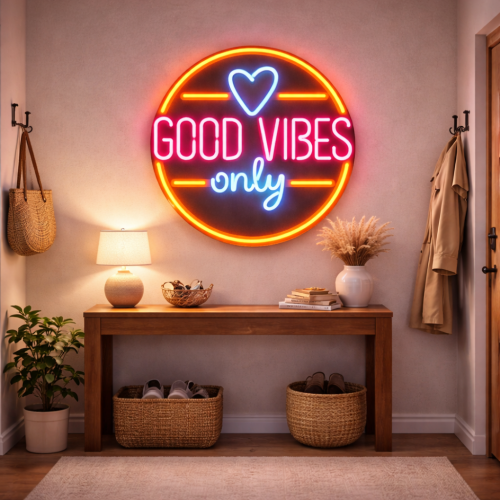 Good Vibes Only LED Neon Tabela – Neon Duvar Dekoru